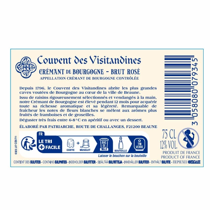 Crémant de Bourgogne Rosé Brut - Couvent des Visitandines - 75 cl 4 Crémant de Bourgogne Rosé Brut - Couvent des Visitandines - 75 cl – Image 2