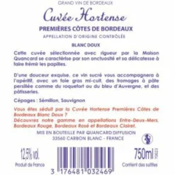 Meilleure vente 👍 Cheval Quancard Cuvée Hortense 2020 - Bordeaux Blanc Moelleux - 75 cl 🎉 -Cave de Noël Soldes 3176481032469 2