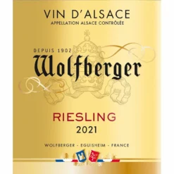 Vente Flash 🧨 Wolfberger 2021 - Riesling Alsace AOP - Vin Blanc Sec - 75 cl -Cave de Noël Soldes 3221249350344 3
