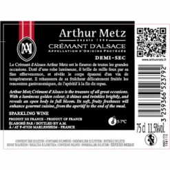 Vente Flash 🔔 Crémant d'Alsace Arthur Metz - Demi-sec - 75 cl | Champagne & Effervescent 4 Vente Flash 🔔 Crémant d'Alsace Arthur Metz - Demi-sec - 75 cl | Champagne & Effervescent -Cave de Noël Soldes 3259366523792 2