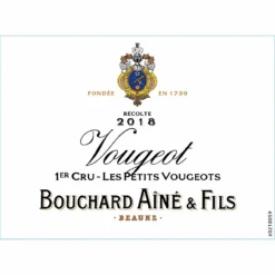 Bouchard Aîné & Fils, 2018 - Vougeot 1er Cru AOP Rouge 75cl | Vin Français de Qualité Supérieure -Cave de Noël Soldes 3340180011920 3
