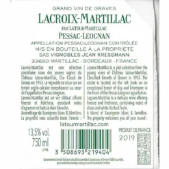 Lacroix-Martillac 2019 - Pessac-Léognan AOP - Blanc Sec - 75 cl - Top 10 Sélection 💯 -Cave de Noël Soldes 3508693219404 2