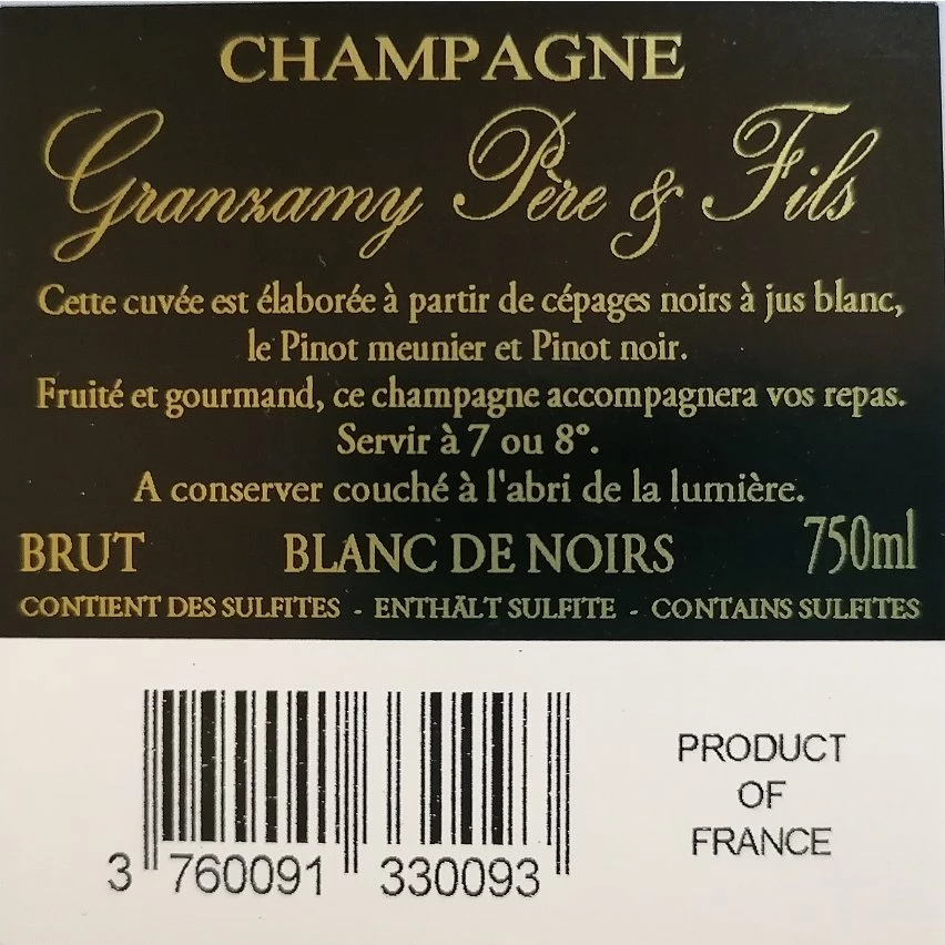 Bon marché 🎉 Champagne Granzamy Brut Blanc de Noirs - 75 cl ❤️ 4 Bon marché 🎉 Champagne Granzamy Brut Blanc de Noirs - 75 cl ❤️ – Image 2