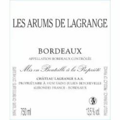 Top 10 😍 Les Arums de Lagrange 2020 - Bordeaux AOP - Blanc Sec - 75 cl | Vin Français -Cave de Noël Soldes 3760172719137 3