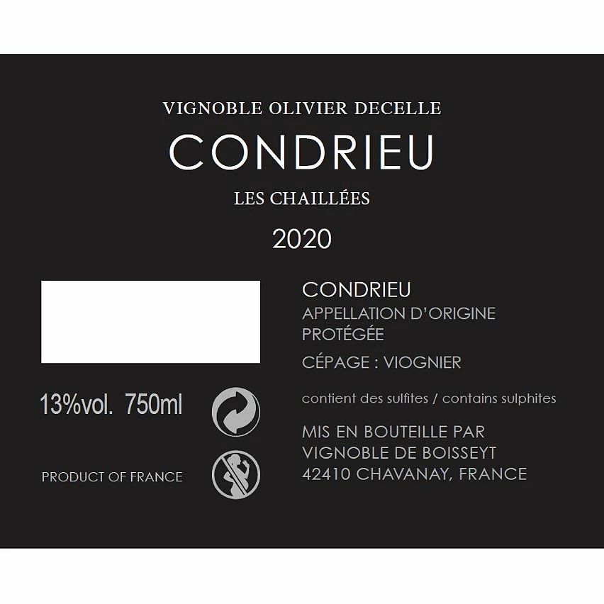 Vignoble Olivier Decelle Les Chaillées 2020 - Condrieu AOP - Vin Blanc Sec - 75cl - Neuf 4 Vignoble Olivier Decelle Les Chaillées 2020 - Condrieu AOP - Vin Blanc Sec - 75cl - Neuf – Image 2